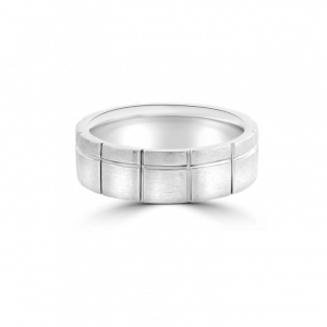 Matt Grooved Wedding Band