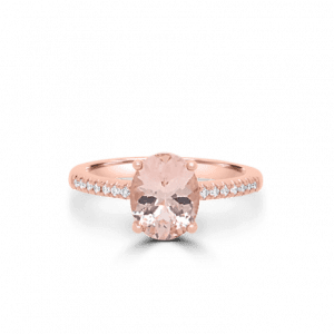 Oval Morganite & Diamond Pave Ring