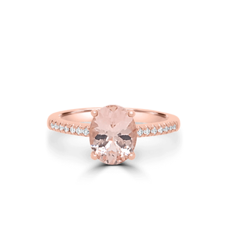 Oval Morganite & Diamond Pave Ring