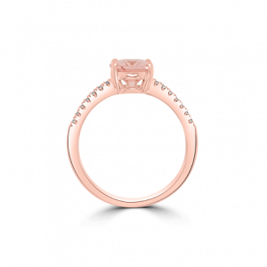 Oval Morganite & Diamond Pave Ring