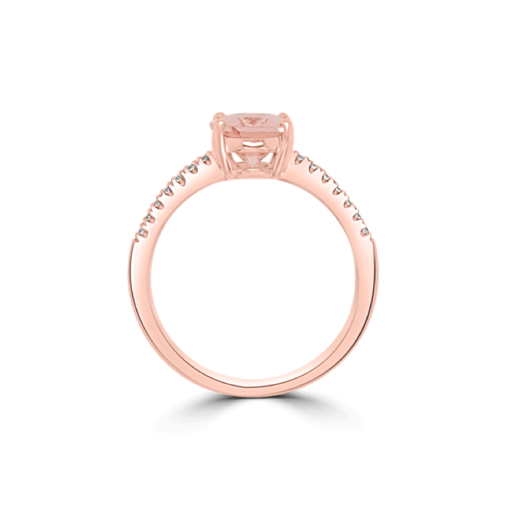 Oval Morganite & Diamond Pave Ring