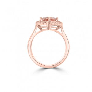 Oval Morganite & Diamond Halo Basket Ring