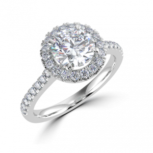 Round Halo Engagement ring- engagement ring trends