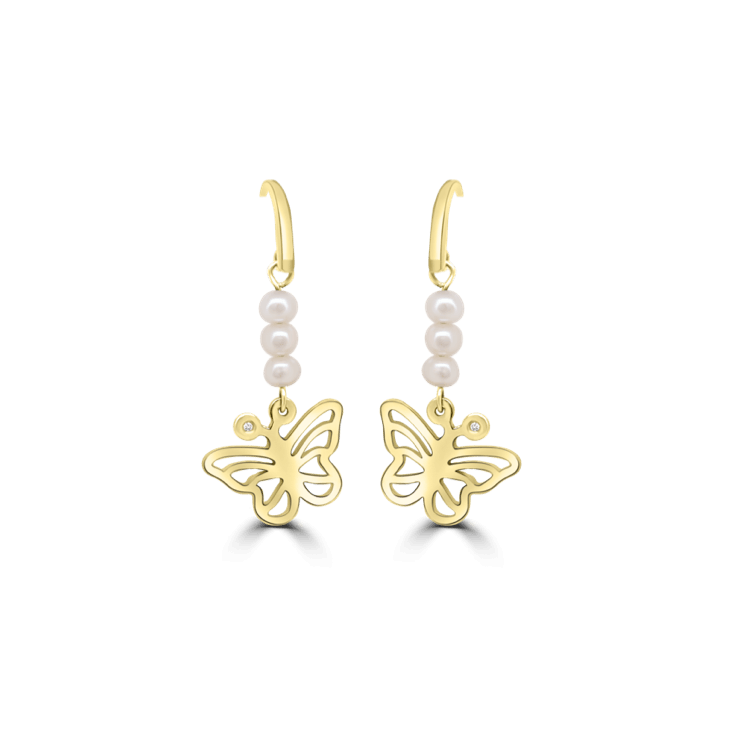Pearl & Butterfly Earrings