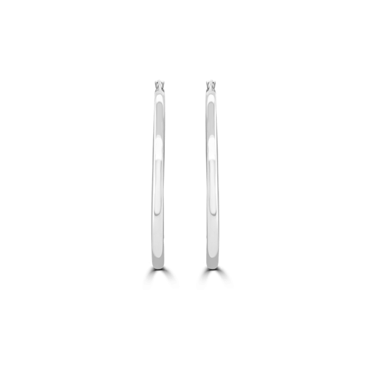 Flat Hollow Hoop Earrings