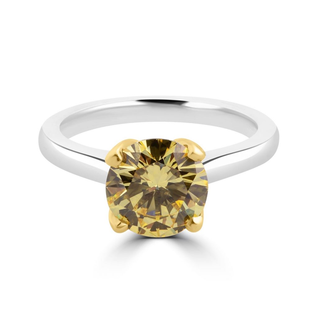 Round Solitaire Engagement Rings-Fancy Coloured Diamond Engagement Rings