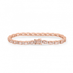 Oval Morganite & Diamond Tennis Bracelet