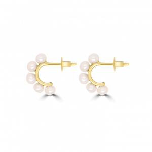 Huggie Pearl Hoops - Pearl Jewellery