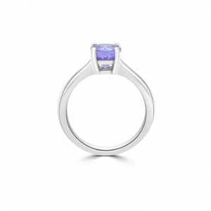 Large Round Tanzanite Solitaire Ring