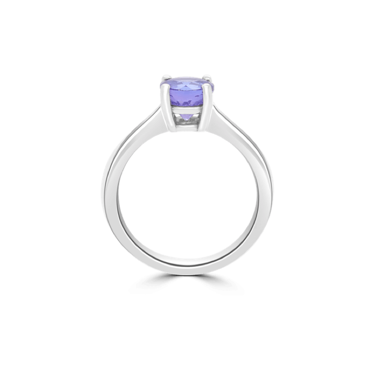 Large Round Tanzanite Solitaire Ring