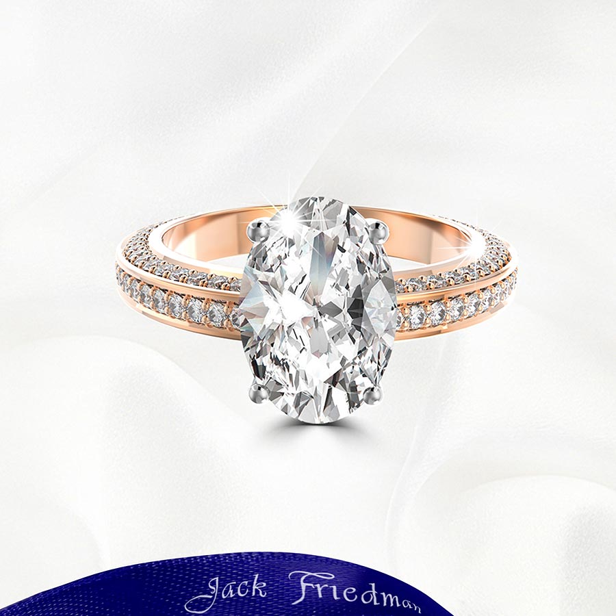 Oval Pave Diamond Engagement Ring