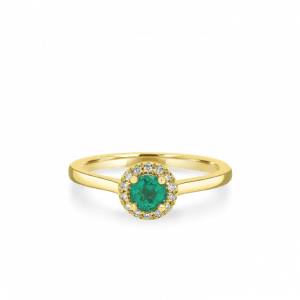 Emerald Gemstone Baby Halo Ring