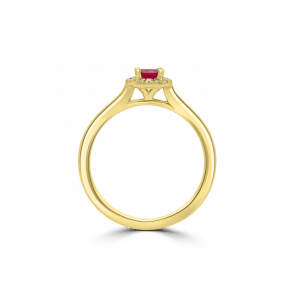 Ruby Gemstone Diamond Halo Ring