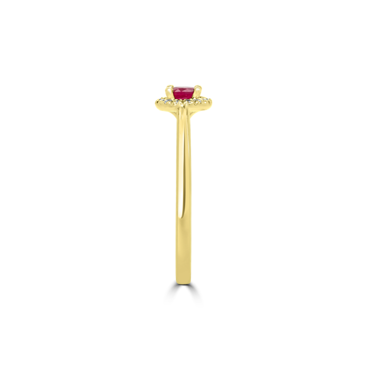 Ruby Gemstone Diamond Halo Ring