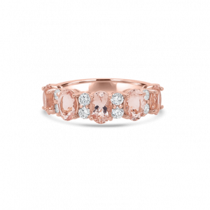 Oval Morganite & Diamond Eternity Ring -eternity rings