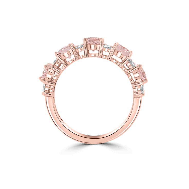Oval Morganite & Diamond Eternity Ring -eternity rings