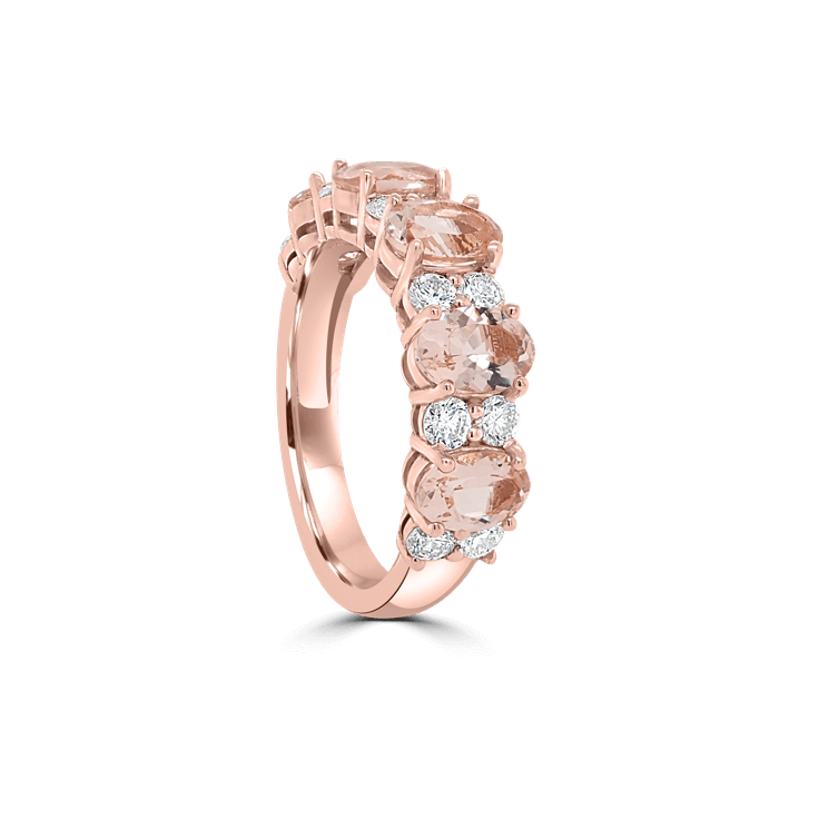 Oval Morganite & Diamond Eternity Ring -eternity rings