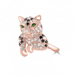 Baby Leopard & Diamond Ring-Animal Jewellery