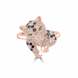 Baby Leopard & Diamond Ring-Animal Jewellery