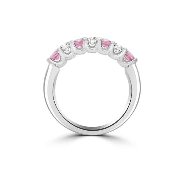 Pink Tourmaline & Diamond La Mer Eternity Ring-Eternity Rings