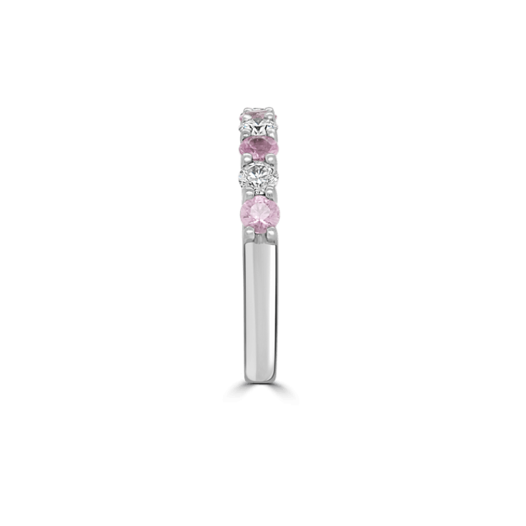 Pink Tourmaline & Diamond La Mer Eternity Ring-Eternity Rings