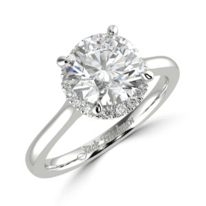 hugging halo engagement ring