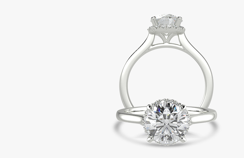 hugging halo engagement rings