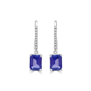 Emerald Tanzanite Diamond Earrings- Tanzanite Jewellery