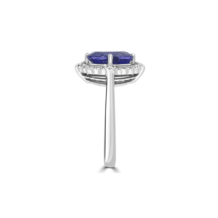 Tanzanite Antique Halo Diamond Ring- Tanzanite Jewellery