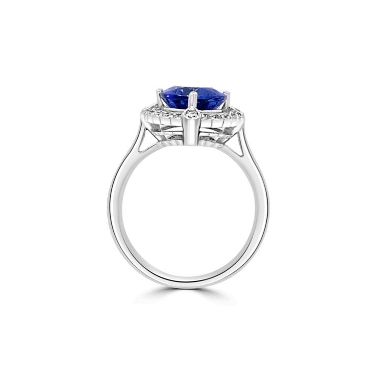 Tanzanite Antique Halo Diamond Ring- Tanzanite Jewellery