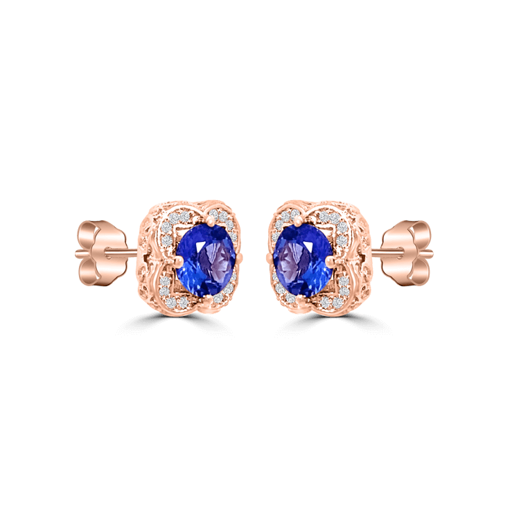 Tanzanite Diamond Halo Antique Ring_Tanzanite Jewellery