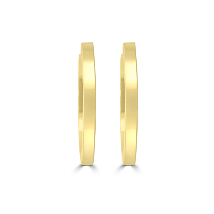 Flat Oval Hoop Earrings - Gold Jewellery