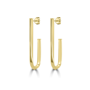J-Shape Hoop Earrings - Gold Jewellery