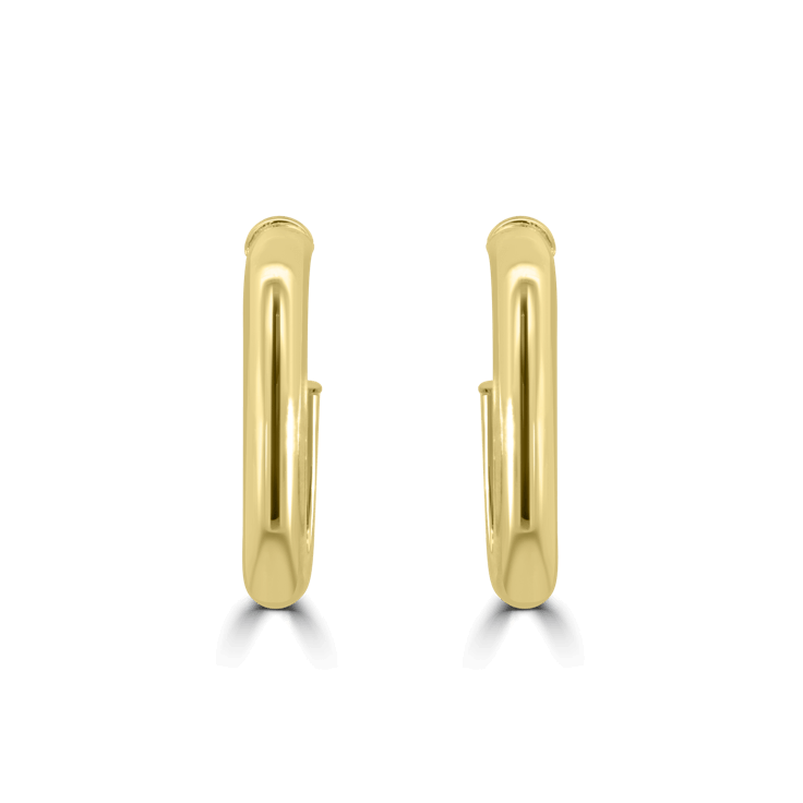Long Square Half Hoop Earrings - Gold Jewellery