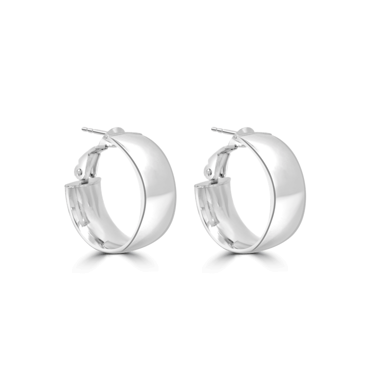 Tube Huggie Hoop Earrings WG - Gold Jewellery