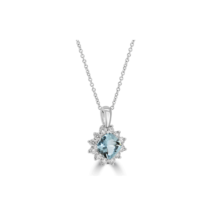 Aquamarine and Diamond Estrella Pendant
