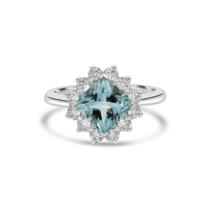 Aquamarine and Diamond Estrella Ring