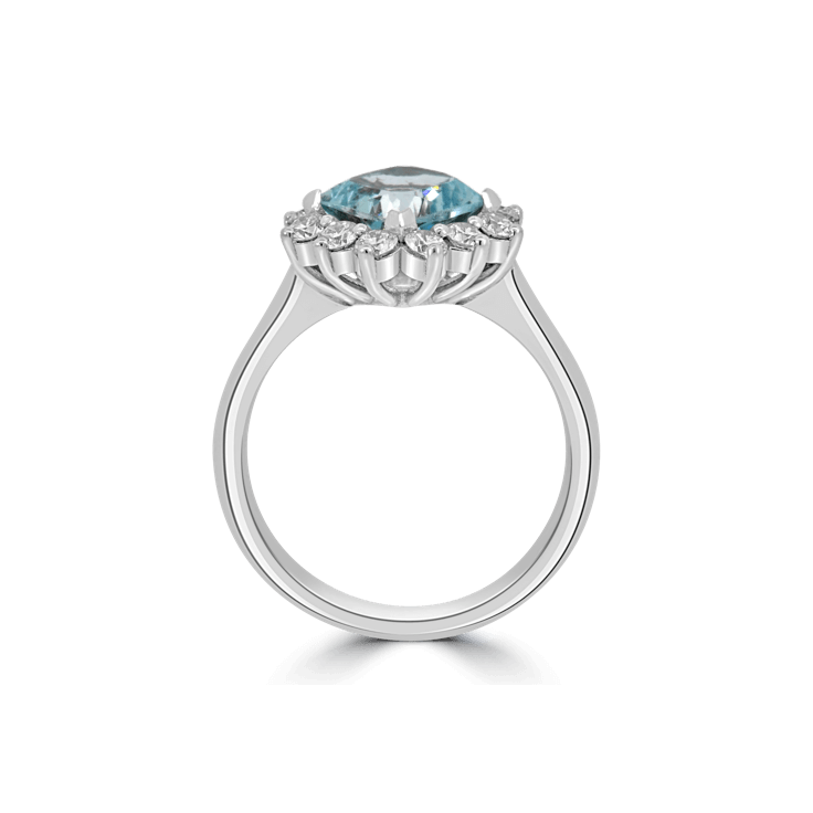Aquamarine and Diamond Estrella Ring