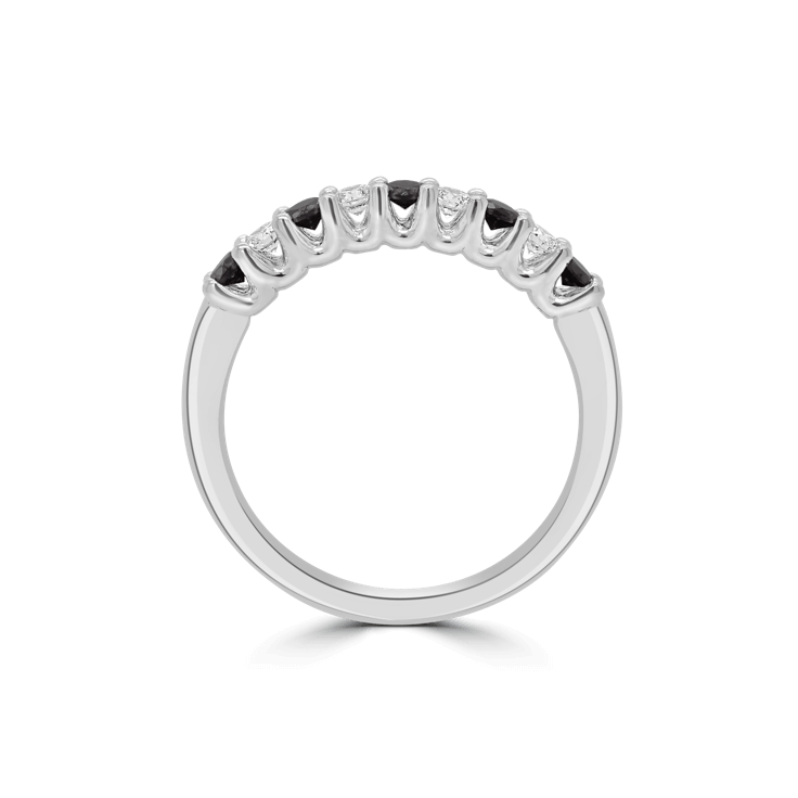 Black and white diamond eternity ring