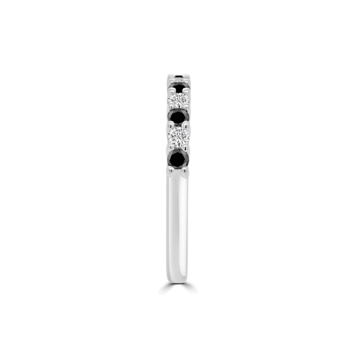 Black and white diamond eternity ring