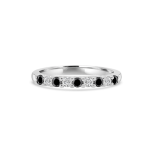 Black and white diamond eternity ring