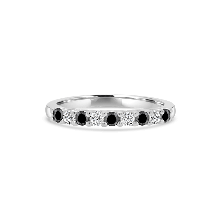 Black and white diamond eternity ring